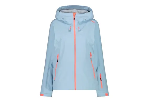 CMP Damen Skijacke Woman Jacket Fix Hood 31Z2196 - Sportjacken mit wasserabweisenden Reißverschlüssen und Kinnschutz, ideal für den Wintersport und Outdoor-Aktivitäten.
