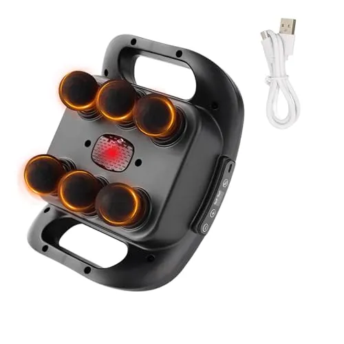 Massagegeräte Elektrisches mit 6 Köpfen. Muskelmassagepistole mit 9 Stufen und 9 Modi. Massagekissen für Rücken, Beine, Oberschenkel, Bauch... Massagetool zur Entspannung.