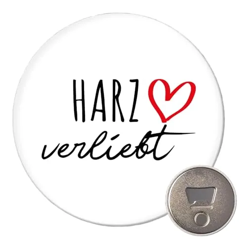 Huuraa Magnet Harz verliebt Geschenk 59mm Kühlschrankmagnet Flaschenöffner Harz Geschenkidee