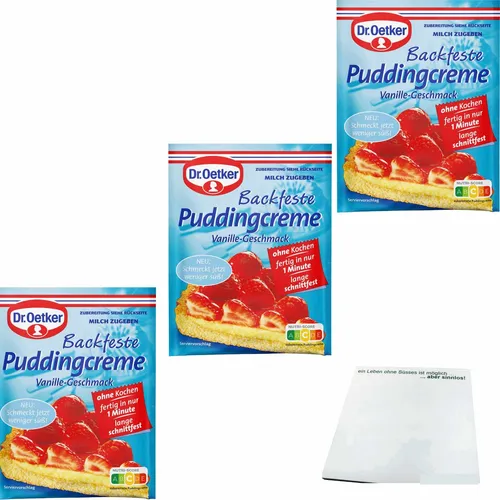Dr. Oetker Backfeste Puddingcreme Vanille 3er Pack 3x40g Packung usy Block