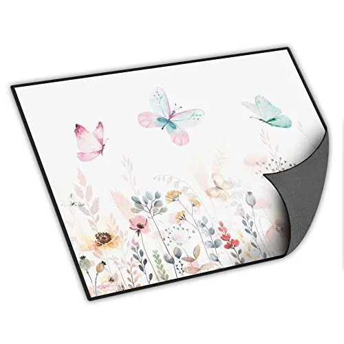 itenga Schreibtischunterlage mit Motiv abwischbar rutschfest glatt 40x53cm Kunststoff Schreibunterlage für Kinder (Motiv Schmetterling)