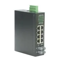 Roline Industrie Switch 8 Ports - Unmanaged Netzwerk-Switch mit 6x RJ-45 und 2x ST-Anschlüssen, ideal für industrielle Anwendungen und zuverlässige Netzwerkinfrastrukturen.