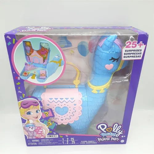 Polly Pocket Lama Pajama Party Spielset - Puppen & Spielsets - Erlebe 25 Überraschungen mit der großen Box für kreative Abenteuer und fantasievolles Spielen ab 4 Jahren.