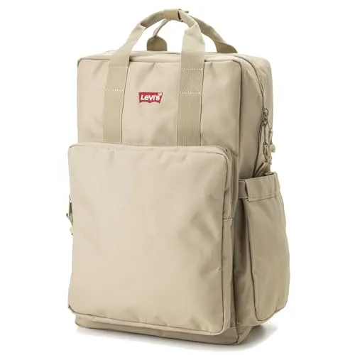 Levi's® Cityrucksack - Modischer Freizeitrucksack in Taupe - Freizeitrucksack, Schulrucksack und Arbeitsrucksack in modischem Taupe, ideal für den Alltag mit praktischen Reißverschlussfächern und stilvollem Design.