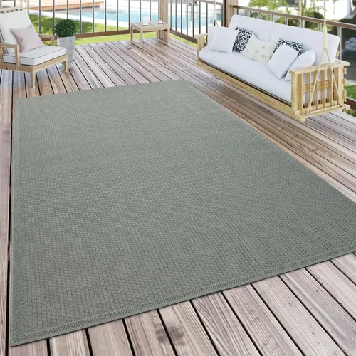 Paco Home Teppich Timber 125, rechteckig - Flachgewebe-Teppich in Sisal Optik, wetterbeständig und pflegeleicht, ideal für Garten, Terrasse und Balkon.