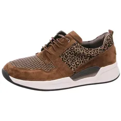 Gabor Damen Low-Top Sneaker, Kupfer/Whisky, 40.5 EU - Damen-Sneaker mit Wechselfußbett und flachem Absatz, ideal für Freizeit und Sport mit hochwertigem Rauleder-Materialmix.