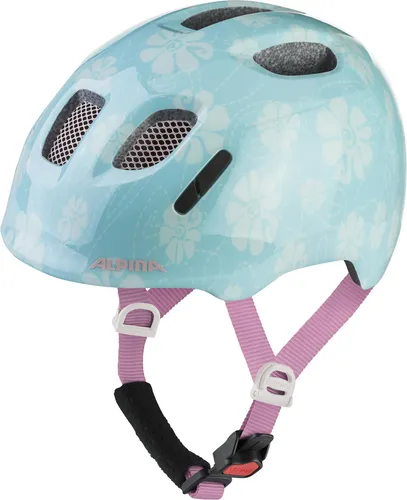 ALPINA XIMO 2 Helm 2026 aqua rose flower gloss - 47-51 - Leichter Kinderhelm mit höhenverstellbarem 360° Fitsystem für optimalen Sitz und Sicherheit. Ideal für kleine Abenteuer auf dem Rad, kombiniert Komfort und ansprechendes Design.