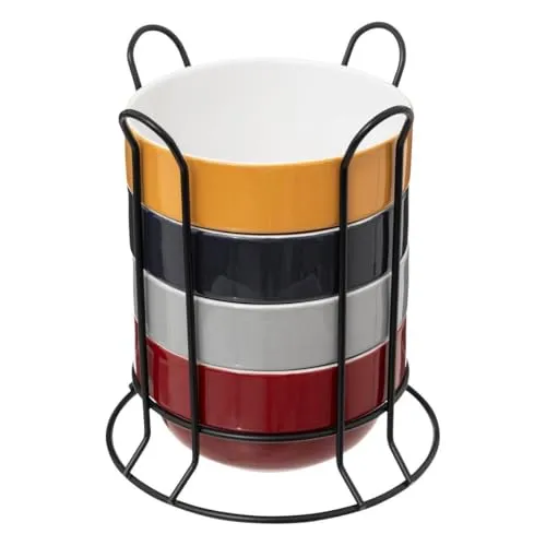 Secret de Gourmet - 4 Schalen auf Rack 50 cl - Platten & Tabletts mit stilvollem Design, perfekt für elegante Anlässe und zum Servieren von Snacks oder Dips.