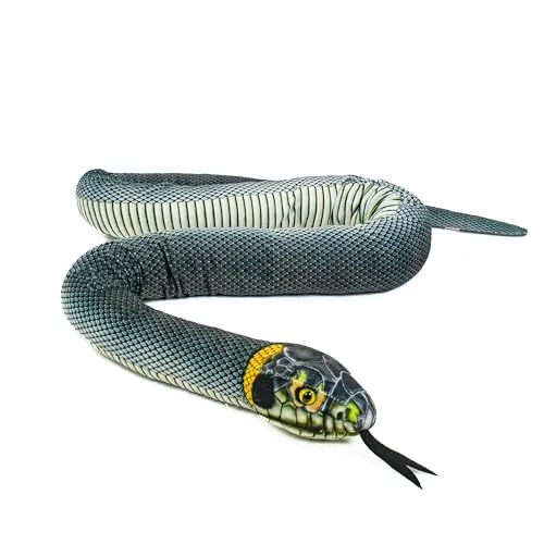 Teddys Rothenburg Kuscheltier Schlange Ringelnatter schwarz/grau 150 cm Plüschschlange Plüschtier
