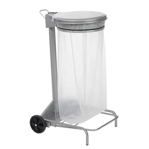 COLLECROULE Müllsackständer Rossignol 110 L - fahrbarer Abfallbehälter mit Pedal - Haushaltszubehör aus Stahl mit UV-stabiler Pulverbeschichtung, ideal für hygienische Müllentsorgung und einfaches Handling dank Pedalmechanismus.