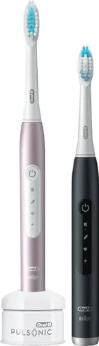 Oral-B Pulsonic Slim Luxe 4900 Elektrische Zahnbürste - Elektrische Zahnbürste in elegantem Schwarz/Roségold, mit sanften Schallvibrationen für eine gründliche und schonende Reinigung.