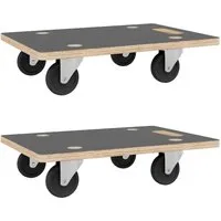 vidaXL Transportroller 2 Stk. Rechteckig 60x40x11,5 cm 250 kg - Transportroller für mühelosen Möbeltransport, robustes Sperrholz und Anti-Rutsch-Oberfläche für optimalen Halt. Ideal für Zuhause oder Büro.