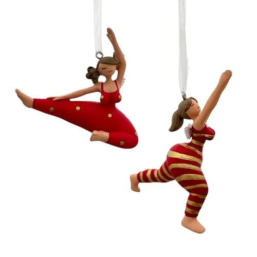 Gall&Zick Yoga Engel Damen zum Hängen, Set von 2 (Rot) in rot von Gall&Zick