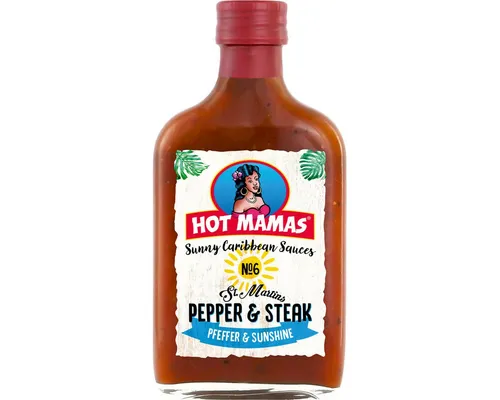 HOT MAMAS Saucen, HOT MAMAS Sunny Caribbean Sauces Pepper and Steak in der Flasche 195ml