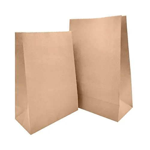 Flyoo 60 Stück Papiertüten, 28x15x9cm Papiertüten Braun, Klein Geschenktüten, Kraftpapiertüten, Sandwich Tüten Brottüten, für Candy Tüten von Weihnachten Ostern