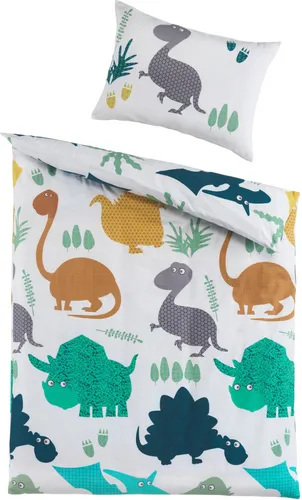 Holiday Heimtex OptiDream Baby Renforcé-Bettwäsche 100x135 cm Dino-Welt