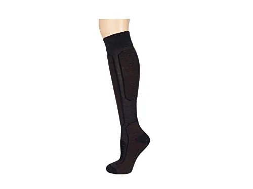Icebreaker Merino Damen Skisocken Over the Calf Medium Cushion Wolle, Jet Hthr, Größe L - Skisocken für Damen: Diese voll gepolsterten Socken bieten hervorragenden Komfort und Stabilität beim Skifahren. Mit anatomischer Passform und nahtlosem Zehenverschluss für blasenfreien Genuss. Ideal für Outdoor-Aktivitäten.