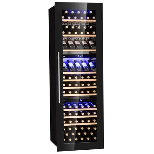 Klarstein Einbau-Weinkühlschrank 246 L - Weinkühlschränke mit 3 Zonen, ideal für bis zu 89 Flaschen, sorgt für optimale Lagerung zwischen 5-18°C und präsentiert deine Weine stilvoll durch die Glastür.