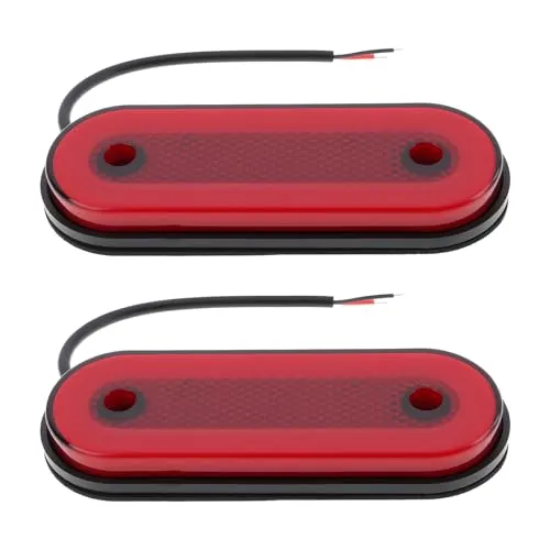 ECSiNG 2x Auto Rückseitige Ovale Seitenmarkierungsleuchte 12V-24V 20 LEDs Rot für Anhänger LKW