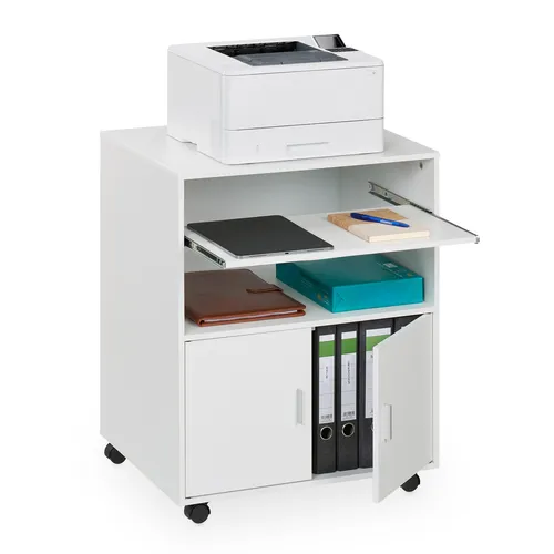 Rollcontainer Bürowagen - Flexibler Druckerschrank mit Rollen - Rollcontainer & -wagen, ideal für Büroorganisation mit praktischen Rollen und einer max. Tragkraft von 15 kg für Ihre Geräte.