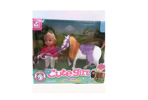 Puppe mit Pferd 21x18 cm - PEGAZTOYS
