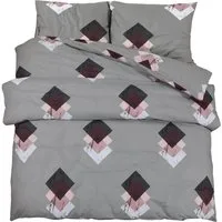 Produktbild vidaXL Bettwäsche-Set Grau 200x220 cm aus 100% Baumwolle
