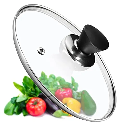 KADAX Glasdeckel, Topfdeckel Ø26 cm mit Schwarzmatt Griff, hitzebeständig, mit Dampfloch, Universaldeckel für Töpfe & Pfannen, klare Sicht, dicht schließend