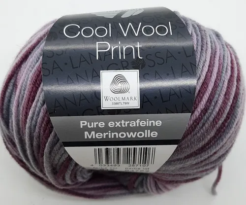 LANA GROSSA Cool Wool Print - Extrafeine Merinowolle, waschmaschinenfest und filzfrei für kreative Strickprojekte