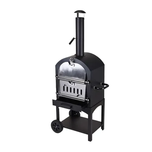 Pizzaofen für Holzkohlegrill mit Stein, 67 x 47,5 x 156 cm