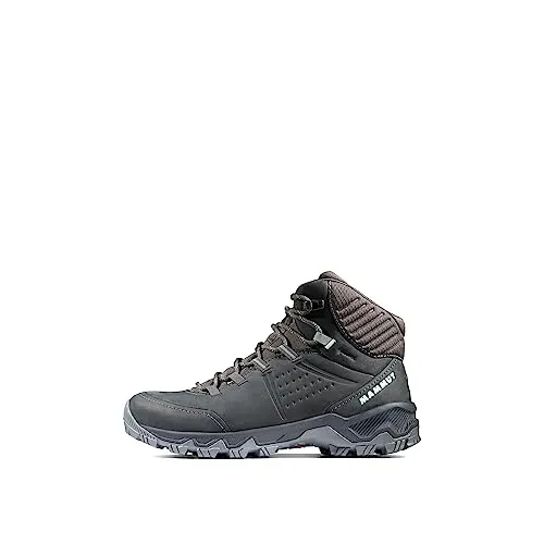 Mammut Nova Mid IV GTX Wanderschuhe - Damen, dunkelgrau/jadegrün - Leichte und wasserdichte Wanderschuhe aus hochwertigem Nubukleder mit flexibler Vibram® Sohle für optimale Trittsicherheit und Komfort - ideal für Trekking und Alltag.