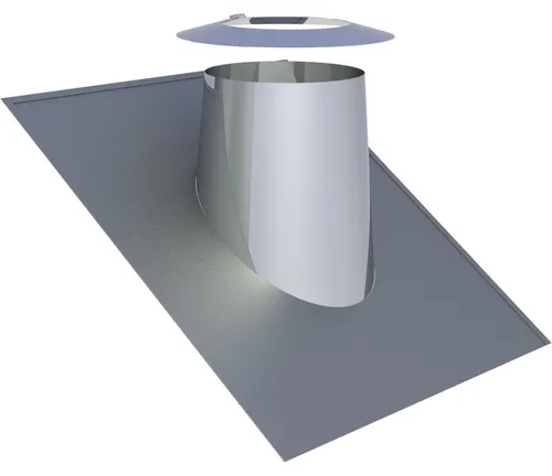 Jeremias DW-ECO 2.0 Dachdurchführung 130mm - Edelstahl Dachdurchführung Ø 130 mm mit Wetterkragen für Dachneigungen von 26-35°. Bietet zuverlässigen Schutz vor Regen und Feuchtigkeit auf glatten Dächern.