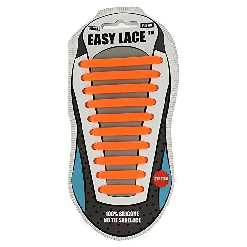 Easy laces Schnürsenkel Silicone, EAS210OR, Orange (Orange 210), One Size