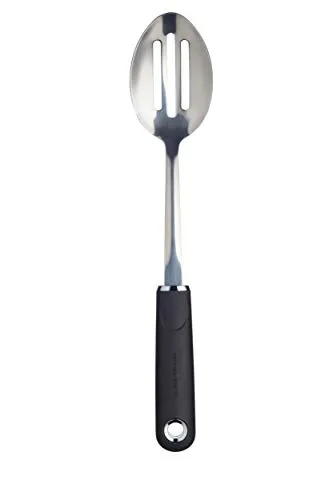 MasterClass Schaumlöffel mit Softgrip-Griff, Edelstahl, 34 cm, Schwarz
