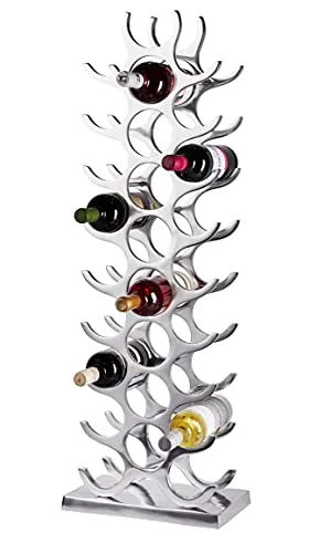 MichaelNoll Weinregal XXL für 27 Flaschen - Alu Silber - Elegantes Flaschenregal für 27 Flaschen von Michael Noll • Hochwertiges, handgefertigtes Aluminium • Maße: 20x34x101 cm • Stabil und stilvoll für dein Zuhause oder Gastronomie • Ein echter Blickfang in jedem Raum.