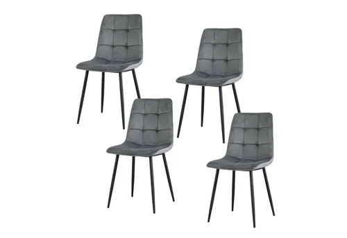 HTI-Living Polsterstuhl Esszimmerstuhl 4er Set Grau Mesa (Set, 4 St), Polsterstuhl Samt