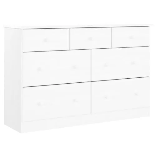 vidaXL Kommode ALTA Weiß 112x35x73 cm aus Kiefernholz