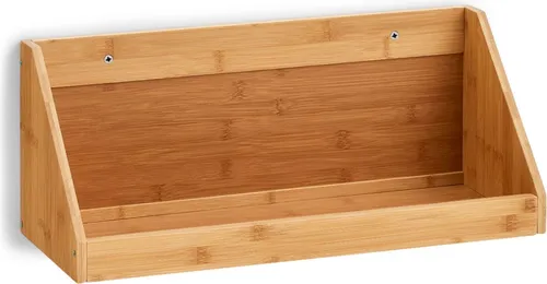 Zeller Wandregal aus Bamboo, 50 x 20 x 20 cm - Schweberegal aus hochwertigem Bamboo mit erhöhtem Rand für sichere Aufbewahrung, ideal für jeden Raum. Pflegeleicht und modern.