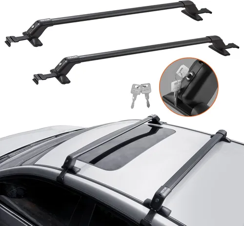 Universal-Dachträger-Querstange für Fahrzeuge mit nacktem Dach, Aluminium, mit Schloss