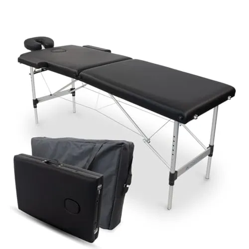 Mobiclinic®, Klappbare Massageliege, Aluminium und Kunstleder, Höhenverstellbar, CA-01 Light, Kopfstütze, 2 Teile, 186x60cm, Physiotherapie-klapptisch, 150 kg, Tragbar, Tragetasche