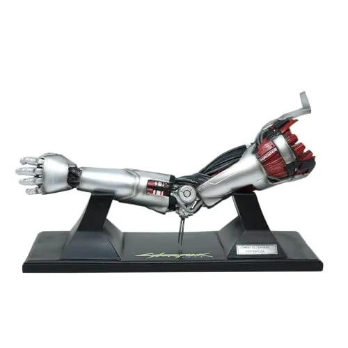 Diorama Cyberpunk Silverhand Arm Replica, 30 cm in silber von NEAMEDIA THE CHARACTER COMPANY