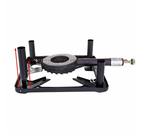 Hockerkocher-Set klein mit Gusseisenpfanne Ø 40 cm - Campingausrüstung: Ideal für Outdoor-Kochen, robust und stufenlos regelbar, inklusive langlebiger Gusseisenpfanne für beste Brateigenschaften.