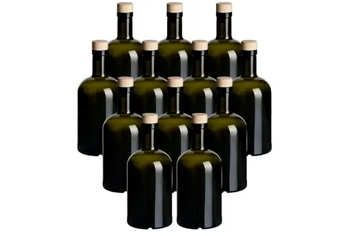 gouveo 12er Set Glasflaschen 500 ml Klassik Antik mit Korken - Hochwertige 500 ml Glasflaschen mit Korkverschluss, ideal für Spirituosen und mehr. Vielseitig einsetzbar, auch als dekorative Vasen geeignet. Wiederverwendbar und spülmaschinenfest!