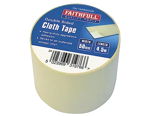 Faithfull Strapazierfähiges doppelseitiges Gewebeband, 50 mm x 4,5 m