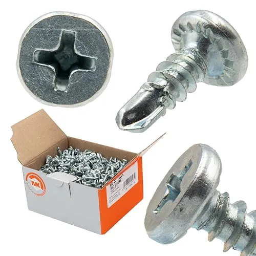 Bohrschrauben Metall-Schrauben Flat Head 3,9x11 mm – 1000 Stück, flacher Kopf, Profilverbindungsschrauben PH