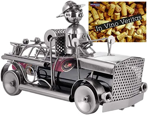 BRUBAKER Weinflaschenhalter Feuerwehr in silber von BRUBAKER