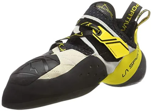 La Sportiva Solution white/yellow (W00Y00) 41.5 - Innovativer Kletterschuh - Herren Kletterschuhe, speziell für Bouldern entwickelt, mit Lock-Harness-System für maximale Bewegungsfreiheit und P3 Technologie für dauerhafte Vorspannung.
