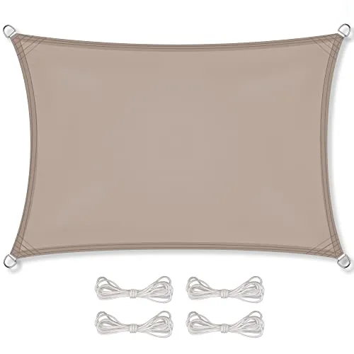 CelinaSun Wasserdichtes Sonnensegel Rechteck 3,5 x 4,5 m Taupe