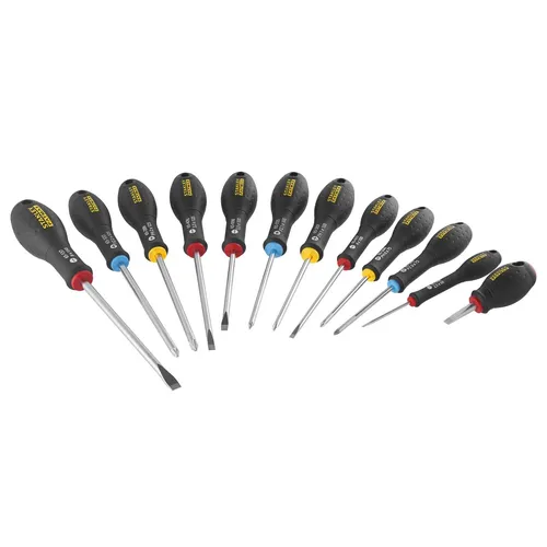 STANLEY FATMAX® 12-teiliges Schraubendreher-Set - Schraubendreher-Sets mit 12 Teilen, ergonomischen Griffen und langlebigen Klingen für präzises Arbeiten.