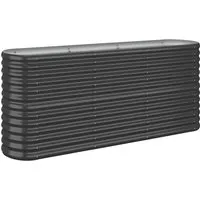 furnicato Hochbeet Pulverbeschichteter Stahl 152x40x68 cm Anthrazit