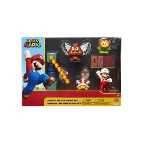 Nintendo Super Mario 5er Figuren Set Lava Castle Diorama 6,5 cm OVP NEU